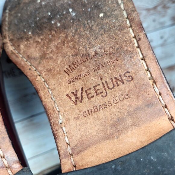 Larson Weejuns Men's Size 10D Cognac Moc-Toe Slip-On Loafers - Picture 7 of 9